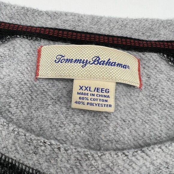 Tommy Bahama Men's Gray/Charcoal-Black Crewneck Sweatshirt Sz 2XL - Picture 3 of 4